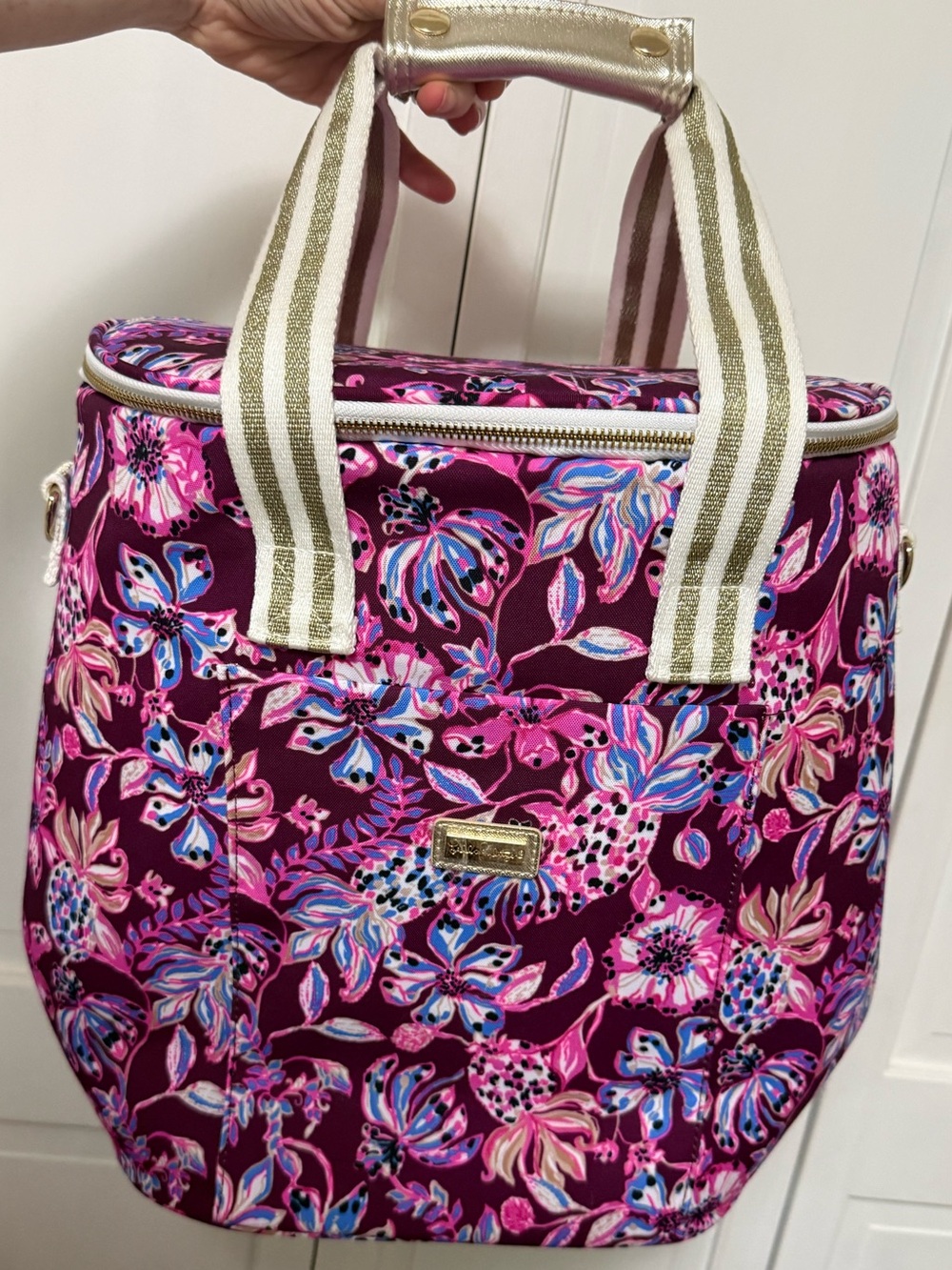 LILLY PULITZER Deluxe Wine Carrier Amerena Cherry Tropical with a Twist